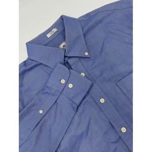 Peter‎ Millar Shirt Nanoluxe Mens Large Blue White Dots Button Down Long Sleeve